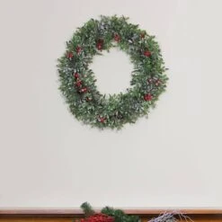 Northlight 20" Boxwood Berries & Pine Cones Artificial Wreath, Unlit -Michaels Shop 28529 32275671 3
