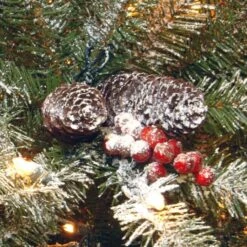 4.5 Ft. Pre-Lit Flocked Dunhill® Fir Full Artificial Christmas Tree, Clear Lights -Michaels Shop 28904 DUF 300 45 2