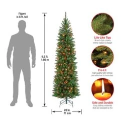6.5 Ft. Pre-lit Kingswood Fir Pencil Artificial Christmas Tree, Multicolor Lights -Michaels Shop D039992S 15