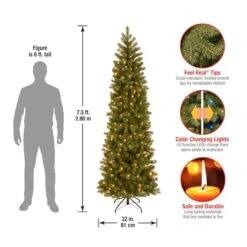 7.5 Ft. Pre-lit Feel Real® Hinged Downswept Douglas Fir Slim Artificial Christmas Tree, Dual LED Lights -Michaels Shop D040013S 18