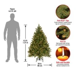 4.5 Ft. Pre-lit Feel Real® Downswept Douglas Full Artificial Christmas Tree, Clear Lights -Michaels Shop D040014S 16