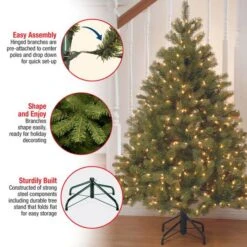 4.5 Ft. Pre-lit Feel Real® Downswept Douglas Full Artificial Christmas Tree, Clear Lights -Michaels Shop D040014S 17