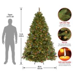 7.5 Ft. Pre-Lit Winchester Pine Full Artificial Christmas Tree, Multicolor Lights -Michaels Shop D040136S 15