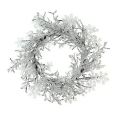 Northlight 22" Clear Ice & Snowflakes Black Twigs Wreath -Michaels Shop D046852S 11