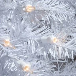 6.5ft. Pre-Lit Dunhill® White Fir Artificial Christmas Tree, Clear Lights -Michaels Shop D205063S 4
