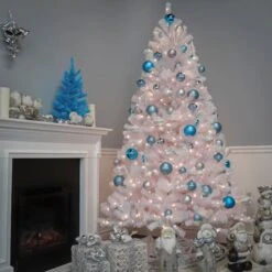 7ft. Pre-Lit North Valley® White Spruce Artificial Christmas Tree With Clear Lights -Michaels Shop D205107S 14