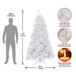 7ft. Pre-Lit North Valley® White Spruce Artificial Christmas Tree With Clear Lights -Michaels Shop D205107S 15