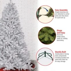 7ft. Pre-Lit North Valley® White Spruce Artificial Christmas Tree With Clear Lights -Michaels Shop D205107S 16