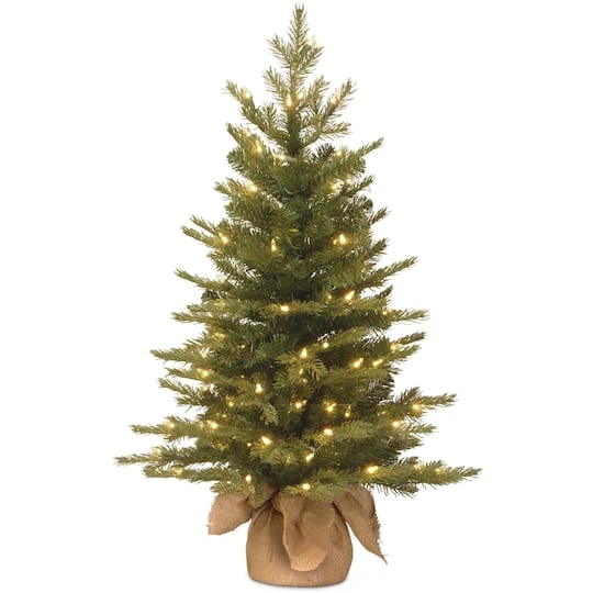 3ft. Pre-Lit Feel Real® Nordic Spruce Artificial Christmas Tree In Burlap Base, Clear Lights 4 3ft. Pre-Lit Feel Real® Nordic Spruce Artificial Christmas Tree In Burlap Base, Clear Lights - Image 2
