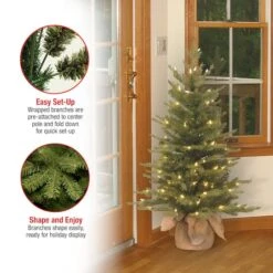 3ft. Pre-Lit Feel Real® Nordic Spruce Artificial Christmas Tree In Burlap Base, Clear Lights 17 3ft. Pre-Lit Feel Real® Nordic Spruce Artificial Christmas Tree In Burlap Base, Clear Lights -Michaels Shop D206340S 18