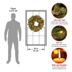 24" Carolina Pine Wreath With Warm White LED Lights -Michaels Shop D206662S 14