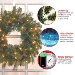 24" Carolina Pine Wreath With Warm White LED Lights -Michaels Shop D206662S 15