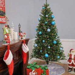 6.5ft. Pre-Lit Aspen Spruce Artificial Christmas Tree, Multicolor Lights -Michaels Shop D228337S 14