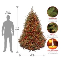 7.5ft. Pre-Lit Natural Fraser Medium Fir Artificial Christmas Tree, Multicolor Lights -Michaels Shop D228377S 15