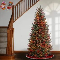 6.5ft. Pre-Lit Natural Fraser Fir Artificial Christmas Tree Tree, Multicolor Lights -Michaels Shop D228388S 12