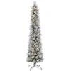 7.5ft. Pre-Lit Flocked Portland Pine Slim Artificial Christmas Tree, Clear Lights