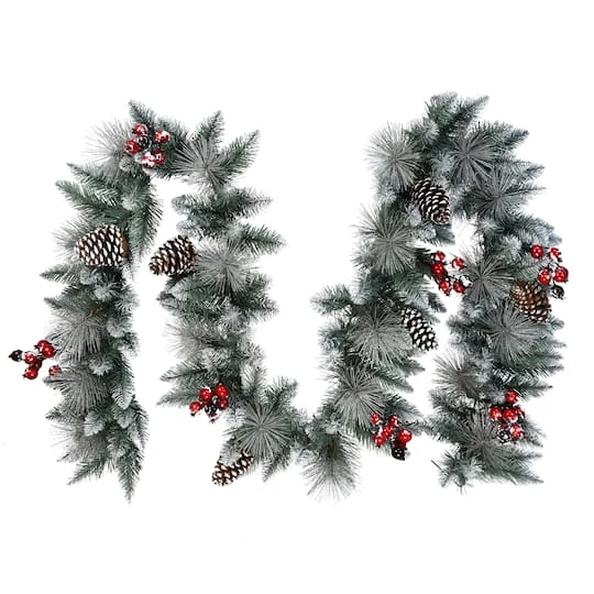 9ft. Sterling Pine Artificial Garland With Pinecones & Red Berries 3 9ft. Sterling Pine Artificial Garland With Pinecones & Red Berries