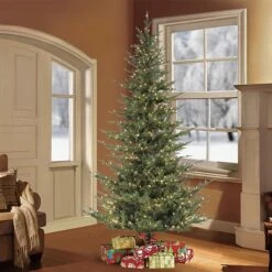 4.5ft. Pre-Lit Natural Fir Artificial Christmas Tree Insta-Shape®, Clear Lights -Michaels Shop D248350S 2