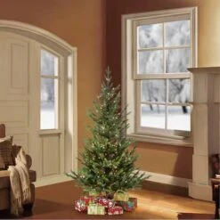 4.5ft. Pre-Lit Natural Fir Artificial Christmas Tree Insta-Shape®, Clear Lights -Michaels Shop D248350S 6