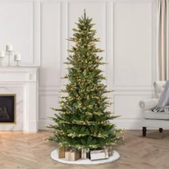 7.5ft. Pre-Lit Slim Aspen Fir Artificial Christmas Tree, Clear Lights -Michaels Shop D248380S 26