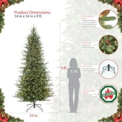 9ft. Pre-Lit Slim Balsam Fir Artificial Christmas Tree, Clear Lights -Michaels Shop D248393S 9