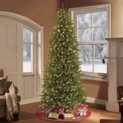 7.5ft. Pre-Lit Slim Fraser Fir Artificial Christmas Tree, Clear Lights -Michaels Shop D248417S 2