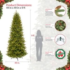 9ft. Pre-Lit Slim Fraser Fir Artificial Christmas Tree, Clear Lights -Michaels Shop D248420S 8
