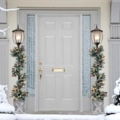 7ft. Lamp Post With Pre-Lit Decorated Garland -Michaels Shop D248467S 25