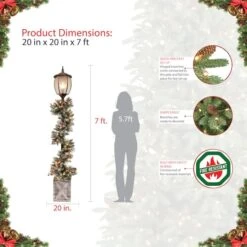 7ft. Lamp Post With Pre-Lit Decorated Garland -Michaels Shop D248467S 7