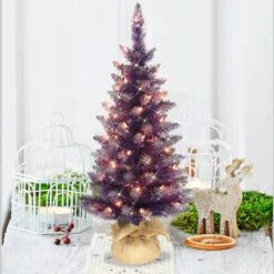 3ft. Pre-Lit Fashion Artificial Christmas Tree, Clear Lights -Michaels Shop D248522S 2