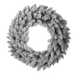 Glitzhome® 24" LED Snow Flocked Christmas Wreath -Michaels Shop D251183S 4