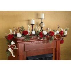 6ft. Hydrangea With White Roses Garland -Michaels Shop D251204S 13