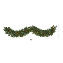 6ft. Pre-Lit White Warm LED White Mountain Pine & Pinecones Artificial Garland -Michaels Shop D251207S 2