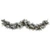 6ft. Pre-Lit Flocked Mixed Pine Artificial Christmas Garland With LED Lights