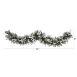 6ft. Pre-Lit Flocked Mixed Pine Artificial Christmas Garland With LED Lights 10 6ft. Pre-Lit Flocked Mixed Pine Artificial Christmas Garland With LED Lights -Michaels Shop D251211S 2