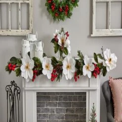 6ft. Magnolia, Pine & Berries Artificial Garland -Michaels Shop D251212S 13