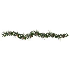 9ft. Pre-Lit Clear LED Ornament & Pinecone Artificial Christmas Garland -Michaels Shop D251215S 3