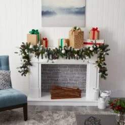 9ft. Pre-Lit Clear LED Ornament & Pinecone Artificial Christmas Garland -Michaels Shop D251215S 5