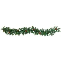 6ft. Pre-Lit Clear LED Mixed Pine & Pinecone Artificial Garland -Michaels Shop D251216S 3