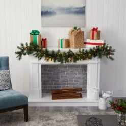 6ft. Pre-Lit Clear LED Mixed Pine & Pinecone Artificial Garland -Michaels Shop D251216S 4