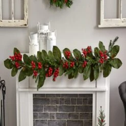 5ft. Magnolia Berry Pine Artificial Garland -Michaels Shop D251218S 13