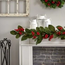 5ft. Magnolia Berry Pine Artificial Garland -Michaels Shop D251218S 14
