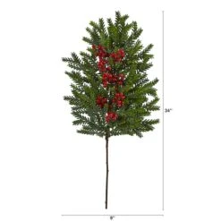 34" Pine & Berries Artificial Hanging Plant Set -Michaels Shop D251223S 2