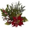 14" Poinsettia Candelabrum Artificial Arrangement -Michaels Shop D251224S 11