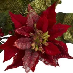 14" Poinsettia Candelabrum Artificial Arrangement -Michaels Shop D251224S 13