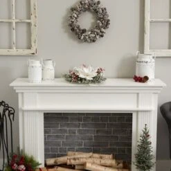 17" Frosted Magnolia & Berry Artificial Arrangement Candelabrum -Michaels Shop D251229S 16