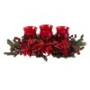 Poinsettia & Berry Triple Candelabrum Artificial Arrangement