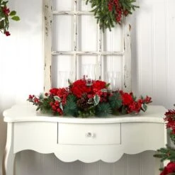 13" Hydrangea Holiday Candelabrum Artificial Arrangement -Michaels Shop D251237S 14