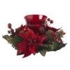 13" Poinsettia & Berry Candelabrum Artificial Arrangement 2 13" Poinsettia & Berry Candelabrum Artificial Arrangement -Michaels Shop D251239S 11