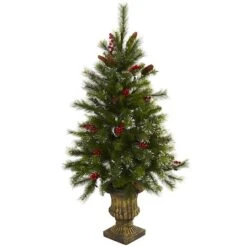 4ft. Pre-Lit Artificial Christmas Tree With Berries & Pinecones, Clear LED Lights -Michaels Shop D251262S 12
